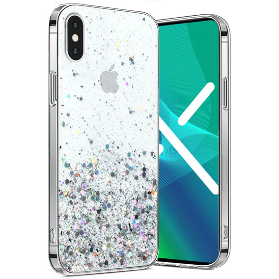 Case for iPhone X/XS, Glittery, transparent