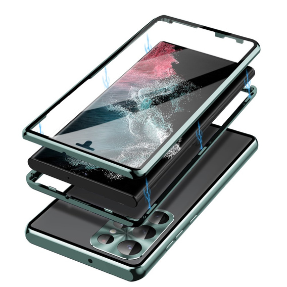 Case for Samsung Galaxy S23 Ultra, Magnetic Dual Glass, green
