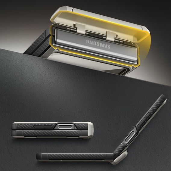 Case with magnetic stand for Samsung Galaxy Z Flip7 FE / Z Flip6, grey