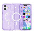 Case for iPhone 17, for MagSafe, glitter, translucent purple