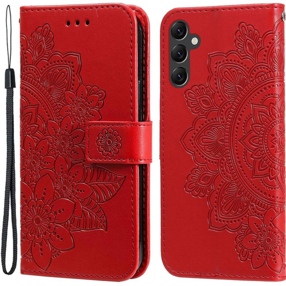 Flip case for Samsung Galaxy A14 4G/5G, Mandala Flower, red