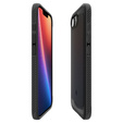 Spigen case for iPhone 16E, Rugged Armor MagSafe, black + Tempered Glass 9H