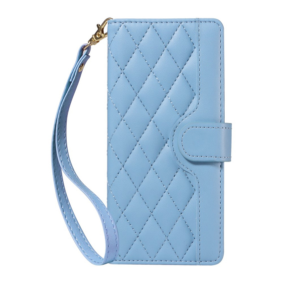 Flip case for Xiaomi Redmi Note 14 Pro 5G / Xiaomi Redmi Note 14 Pro+ 5G / Xiaomi Poco X7 5G, Rhombus Crossbody Leather, blue