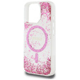 GUESS Resin Bottom Glitter MagSafe Case for iPhone 16 Pro Max