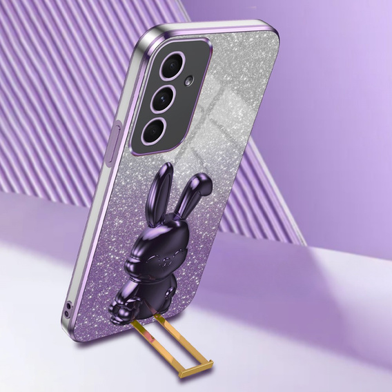 Case for Samsung Galaxy A54 5G, Glitter Rabbit, with slide-out stand, purple