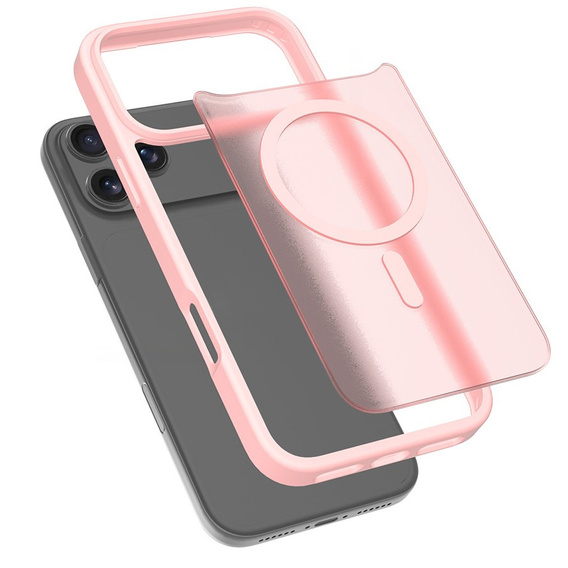 Matt Case for iPhone 17 Pro Max, for MagSafe, translucent pink