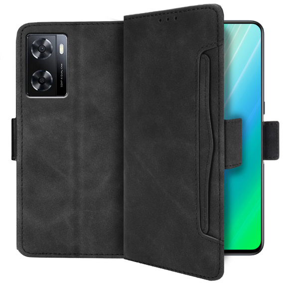 Flip case for Oppo A57s, Card Slot, black