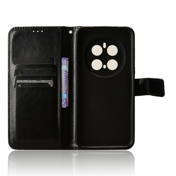 Flip case for Honor Magic 7 Pro, Crazy Horse Wallet, black