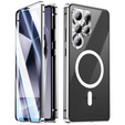 Magnetic Dual Glass MagSafe case for Samsung Galaxy S25 Ultra, silver