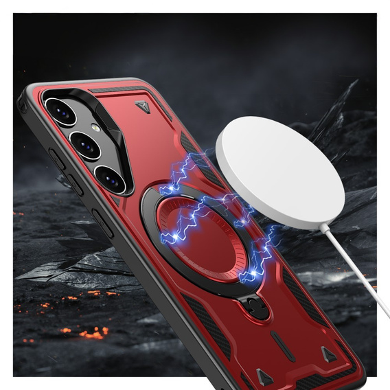 Case for Samsung Galaxy S24 FE, Military MagSafe, red