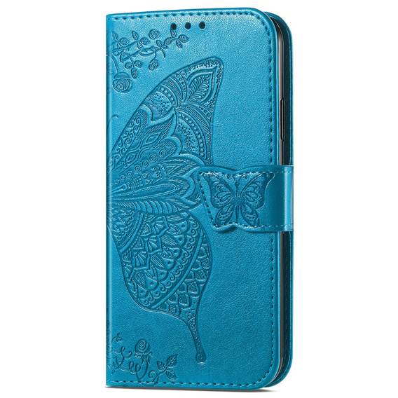 Flip case for Xiaomi Poco X5 Pro 5G, Butterfly, blue