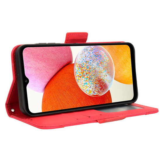 Flip case for Samsung Galaxy A15 4G / 5G, Card Slot, red