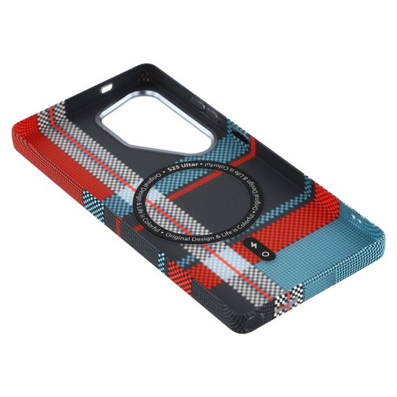 MagSafe's Samsung Galaxy S25 Ultra Case, Carbon Fiber, blue / red