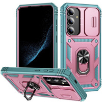 Case for Samsung Galaxy S24, CamShield Slide, green / pink