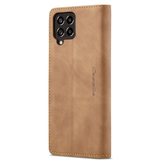 CASEME case for Samsung Galaxy M33 5G, Leather Wallet Case, brown