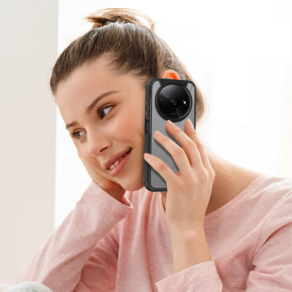 Case for Xiaomi Redmi A3, Fusion Hybrid, with camera protection, transparent / black