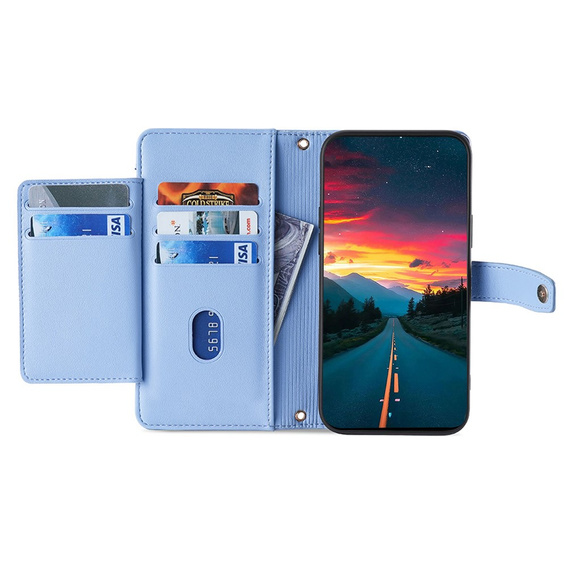 Flip case for Motorola Moto G15 / G15 Power, Wallet Zipper Pocket, blue
