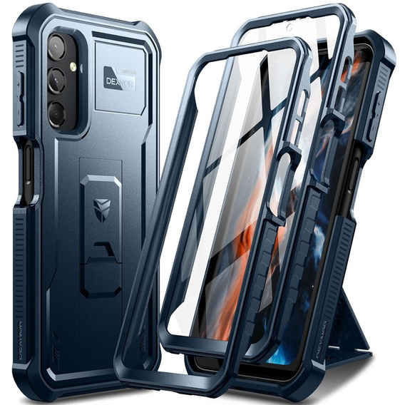 Armored case for Samsung Galaxy A25 5G, Dexnor Full Body (Two Frames), dark blue