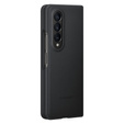 The original Samsung Case for Galaxy Z Fold 4, Leather Flip Cover, black