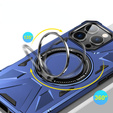 Case for iPhone 16 Pro, armored with stand and handle plate, blue