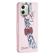Flip case for Motorola Moto G54 5G, Wallet, giraffe, pink