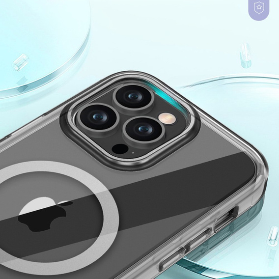 Case for iPhone 16 Pro Max, Shockproof Hybrid, with screen film, for MagSafe, grey