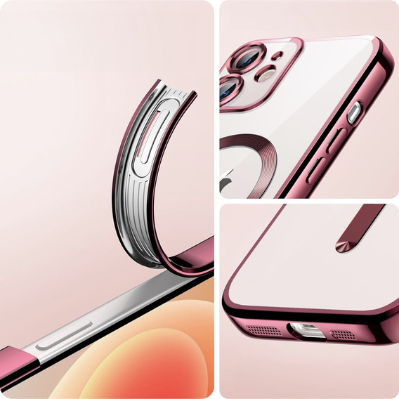 Case for iPhone 11, Electro MagSafe, pink + Screen Glass