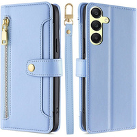 Flip case for Samsung Galaxy A25 5G, Wallet Zipper Pocket, blue