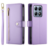 Flip case for Xiaomi 14T Pro, Wallet Zipper Pocket, purple