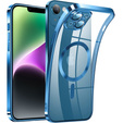 Case for iPhone 14, Electro MagSafe, blue + Screen Glass