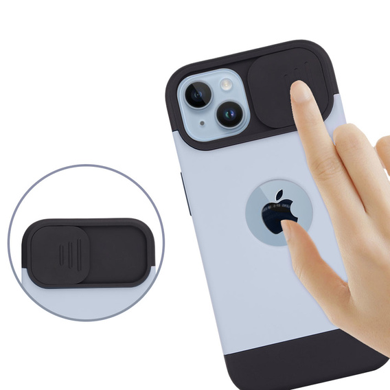 ERBORD MagSafe Cam Slider Case, Blue + Screen Protector for iPhone 13 / iPhone 14