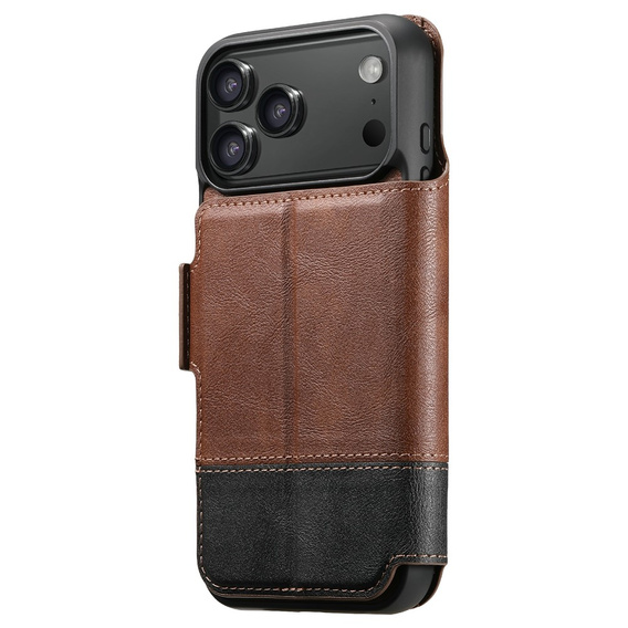 2-in-1 flip case for iPhone 17 Pro Max, SUTENI, for MagSafe, brown