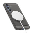 Spigen case for Samsung Galaxy S25, Rugged Armor MagSafe, grey + Tempered Glass 9H