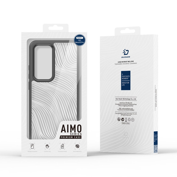 DuxDucis case for Oppo Reno 12 Pro, Aimo case, transparent / black