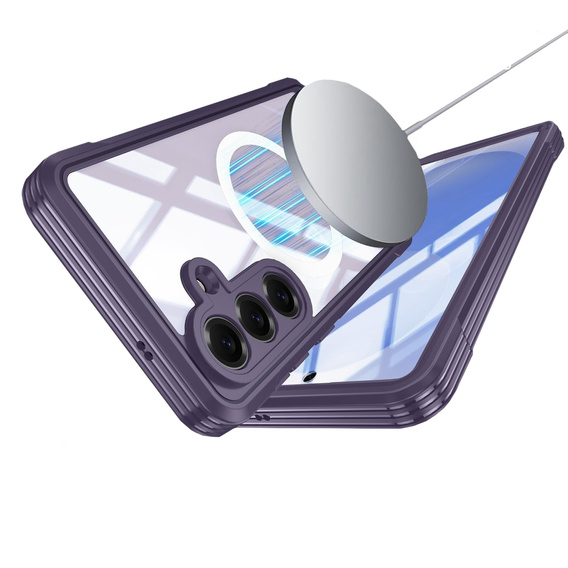 Shockproof case with glass, for MagSafe for Samsung Galaxy S26 Plus, purple