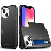 Case for iPhone 13 Mini, Sliding Card Holder, black
