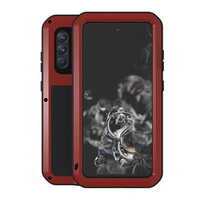 Love Mei Case for Samsung Galaxy S21 FE, armored with glass, red