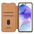 NILLKIN flip case for Samsung Galaxy A56, CamShield Qin Pro, leather, brown
