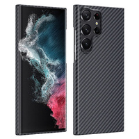 Case for Samsung Galaxy S23 Ultra, Aramid Fiber Cover, black