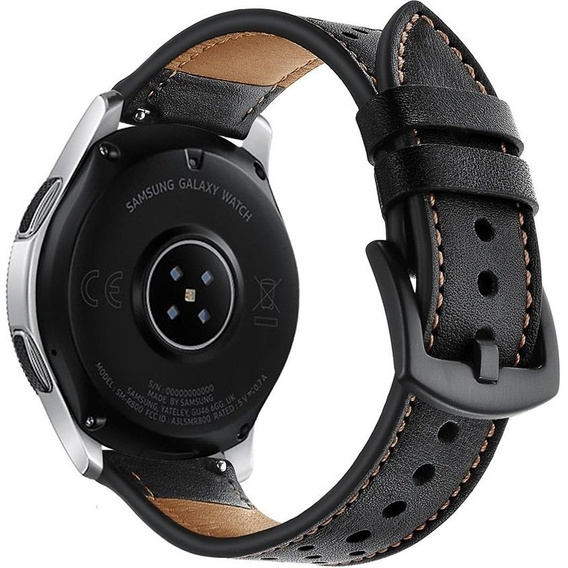 22mm Genuine Leather Coated Silicone Watch Band - Brown