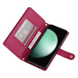 Flip case for Samsung Galaxy S24 FE, Wallet Zipper Pocket, red