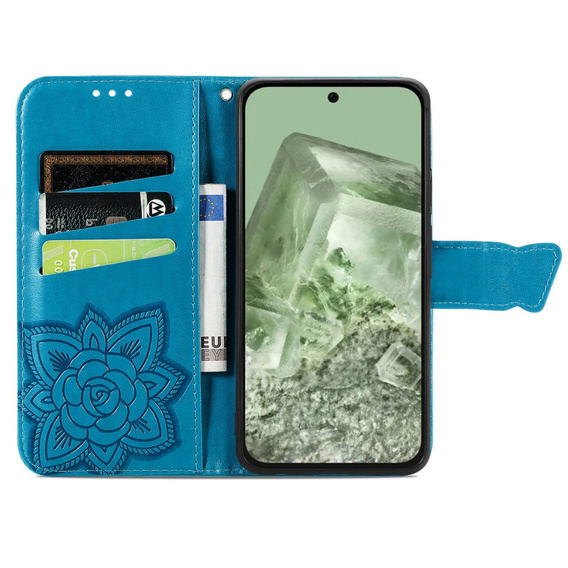 Flip case for Google Pixel 8A, Butterfly, blue