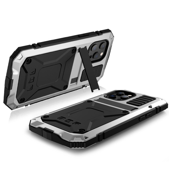 Case for iPhone 13 Mini, R-JUST, armoured, silver