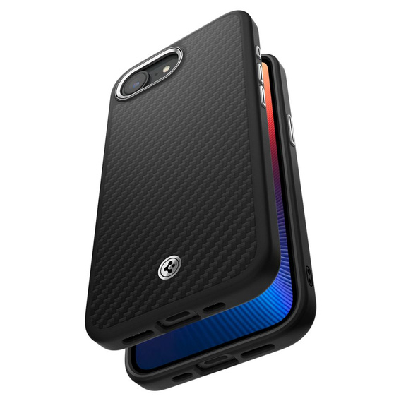 Spigen Case for iPhone 16E, Enzo Aramid MagSafe, carbon black + 9H Tempered Glass