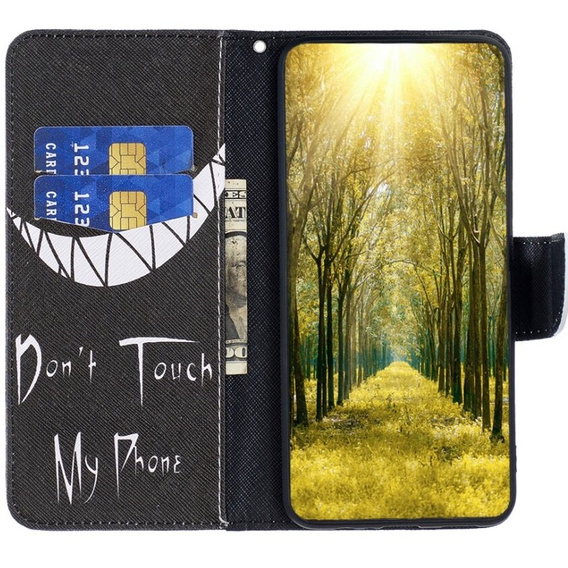 Flip case for Samsung Galaxy A55 5G, Wallet, Don't Touch My Phone, black