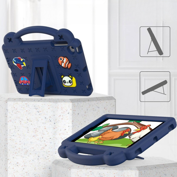 Children's case for iPad mini 7.9" 2019/2015/2014/2013/2012 (5/4/3/2/1 gen.), Cute Patterns, with stand, dark blue