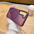 Case for Samsung Galaxy S21 FE, for MagSafe, ERBORD Matt Case, dark purple + Screen Glass