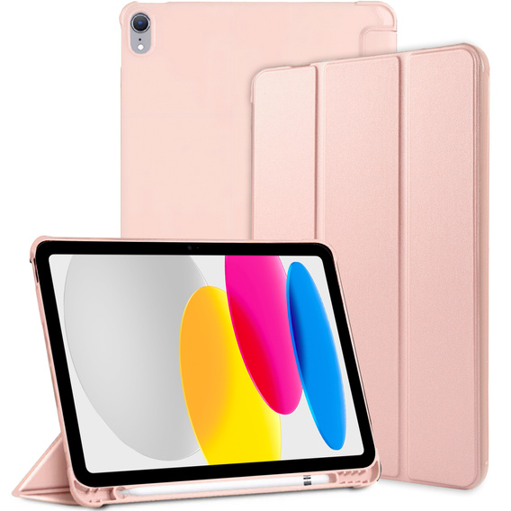 Case for iPad 10.9 2022 10 Gen, Smart Pencil, with space for stylus, pink