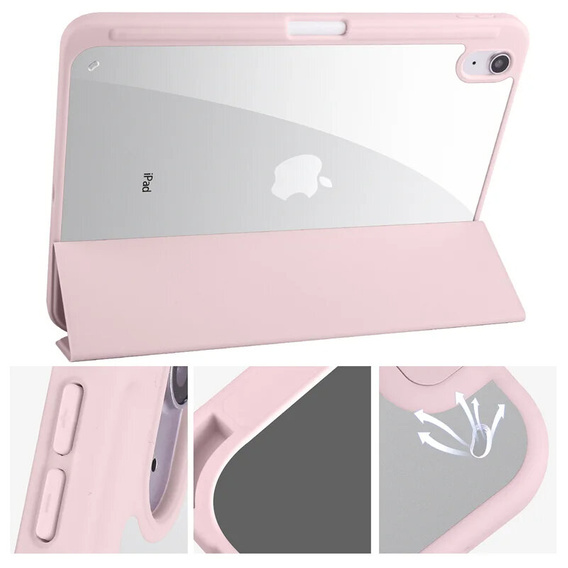 Case for iPad 10.9 2022 10 Gen, Smartcase Hybrid, with stylus space, pink