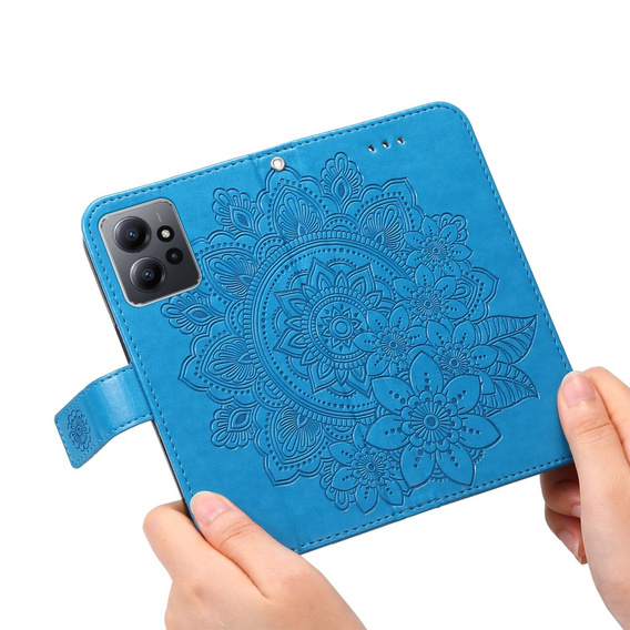 Flip case for Xiaomi Redmi Note 12 4G, Mandala Flower, blue